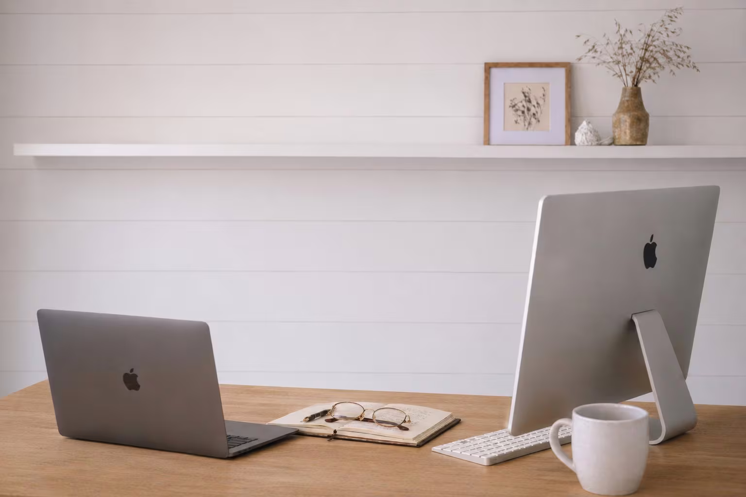 A clean home-office desk setup